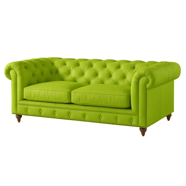 Chesterfield Sofa Loveseat Lime Green