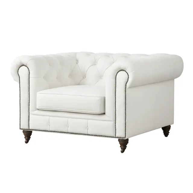 Chesterfield Sofa Chair Snow White