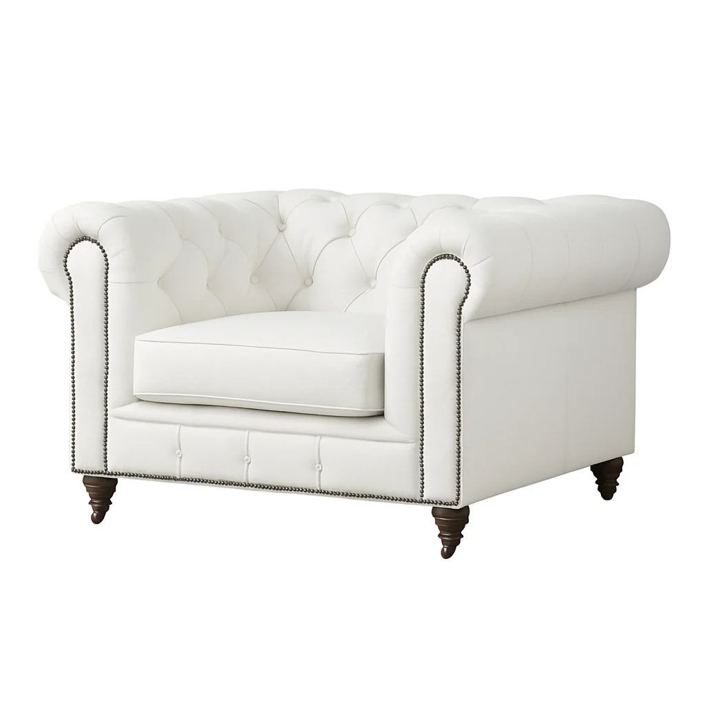 Chesterfield Sofa Chair Snow White