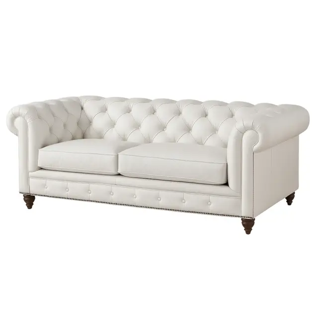 Chesterfield Sofa Loveseat Snow White