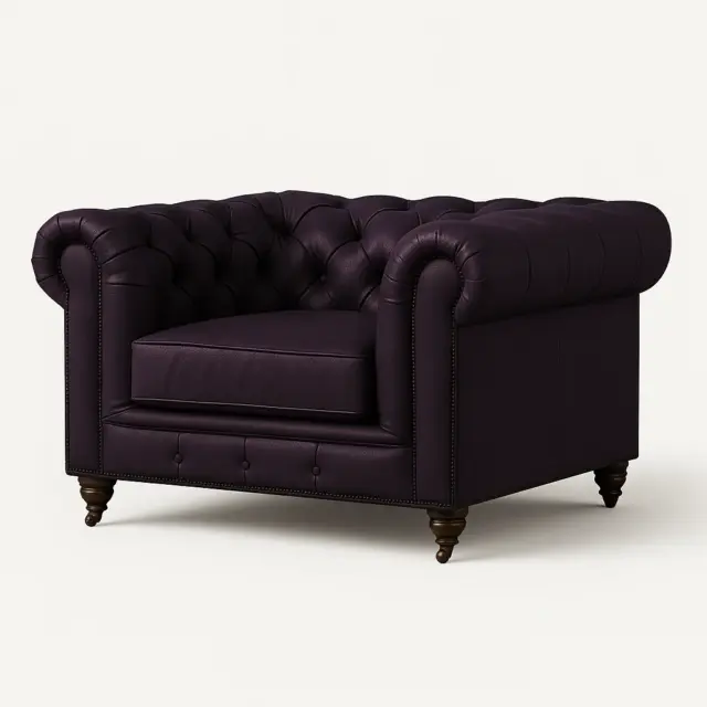 Chesterfield Sofa Chair Eggplant