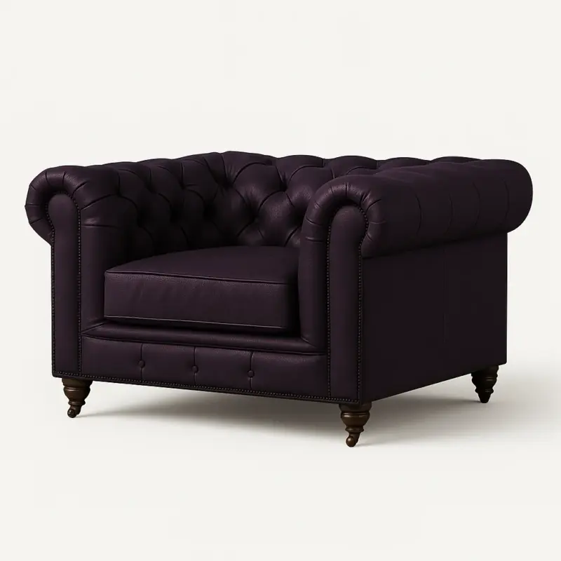 Chesterfield Sofa Chair Eggplant