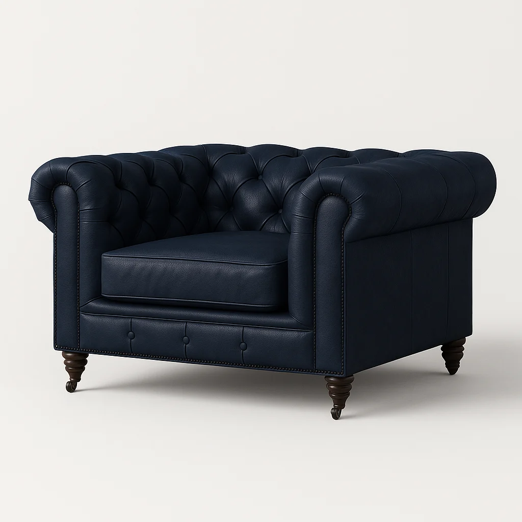 Chesterfield Sofa Chair Navy Blue