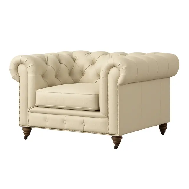 Chesterfield Sofa Chair Vanilla Cream
