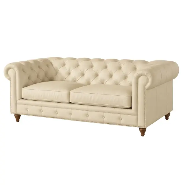 Chesterfield Sofa Loveseat Vanilla Cream