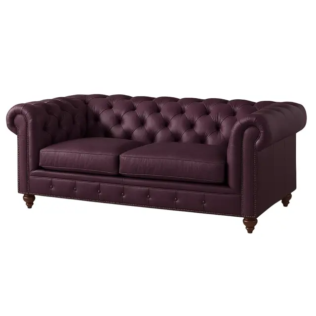 Chesterfield Sofa Loveseat Plum