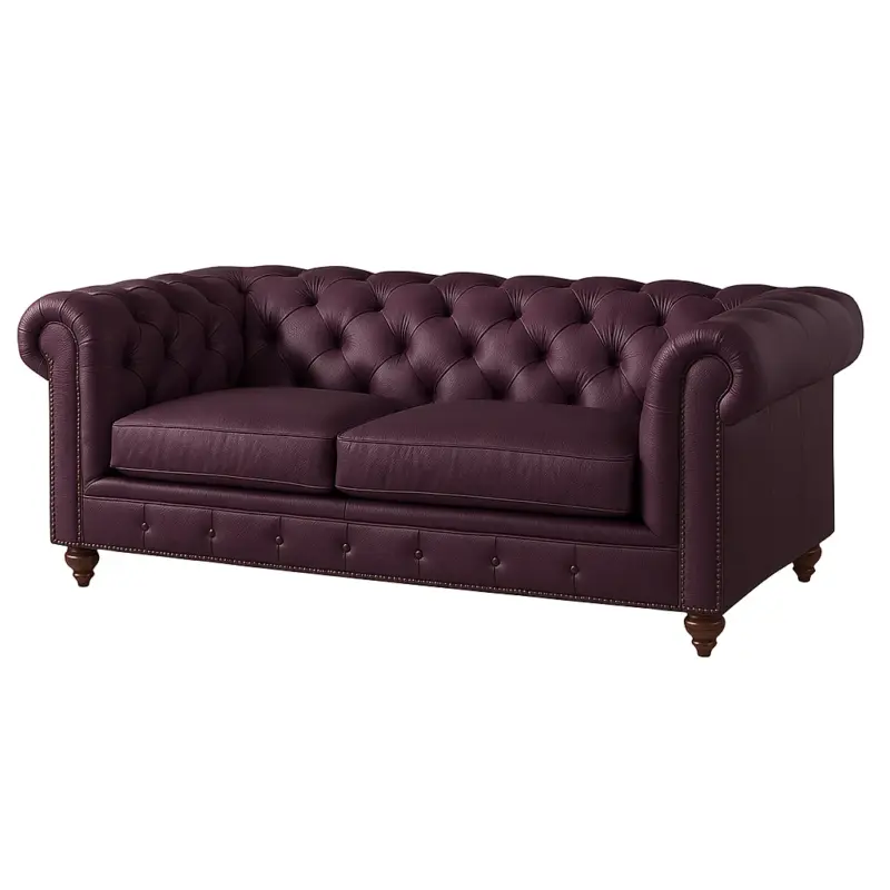 Chesterfield Sofa Loveseat Plum