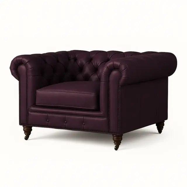 Chesterfield Sofa Chair Plum