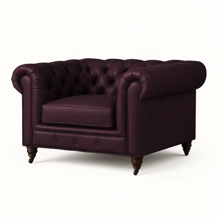 Chesterfield Sofa Chair Plum