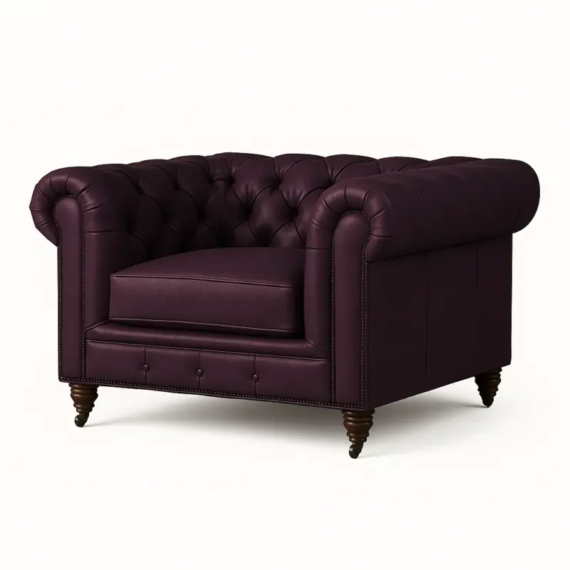 Chesterfield Sofa Chair Plum