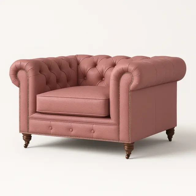 Chesterfield Sofa Chair Dusty Rose