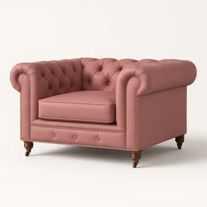 Chesterfield Sofa Chair Dusty Rose