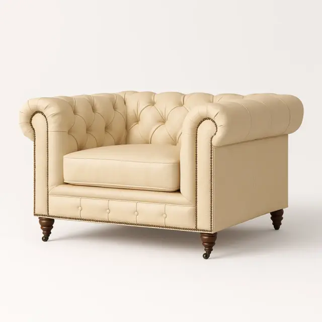 Chesterfield Sofa Chair Warm Ivory