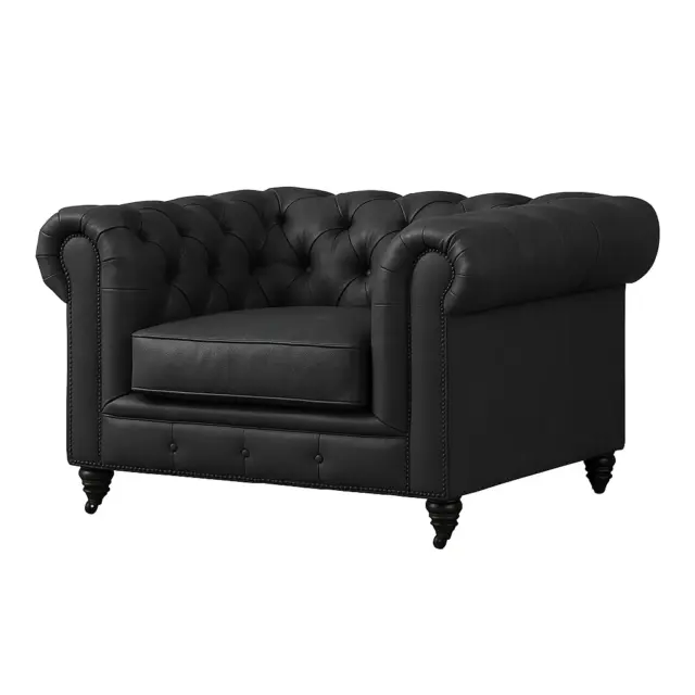 Chesterfield Sofa Chair Charcoal Gray