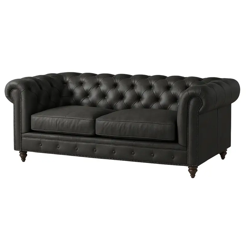 Chesterfield Sofa Loveseat Charcoal Gray