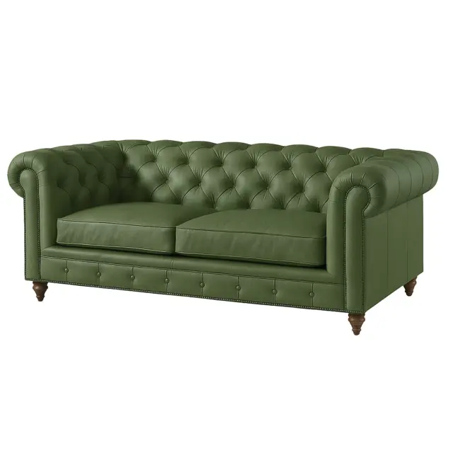Chesterfield Sofa Loveseat Sage Green