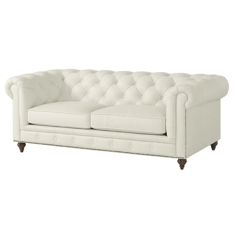 Chesterfield Sofa Loveseat Pearl White